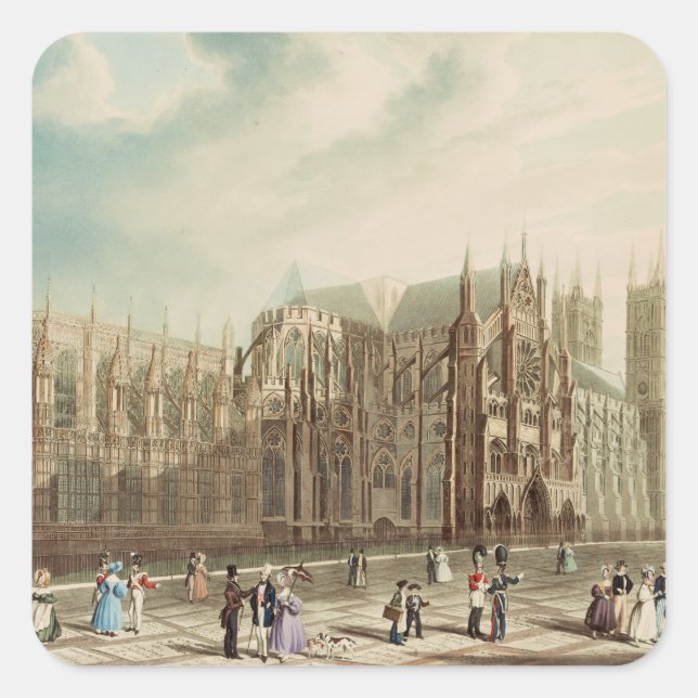 Westminster Abbey Quadratischer Aufkleber (Vorderseite)