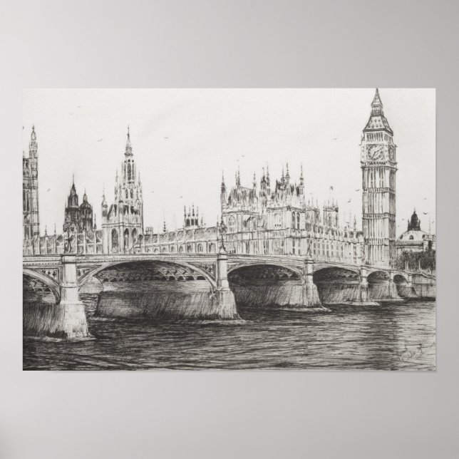 Westminster Bridge London UK. 30/10/2006 Poster (Vorne)