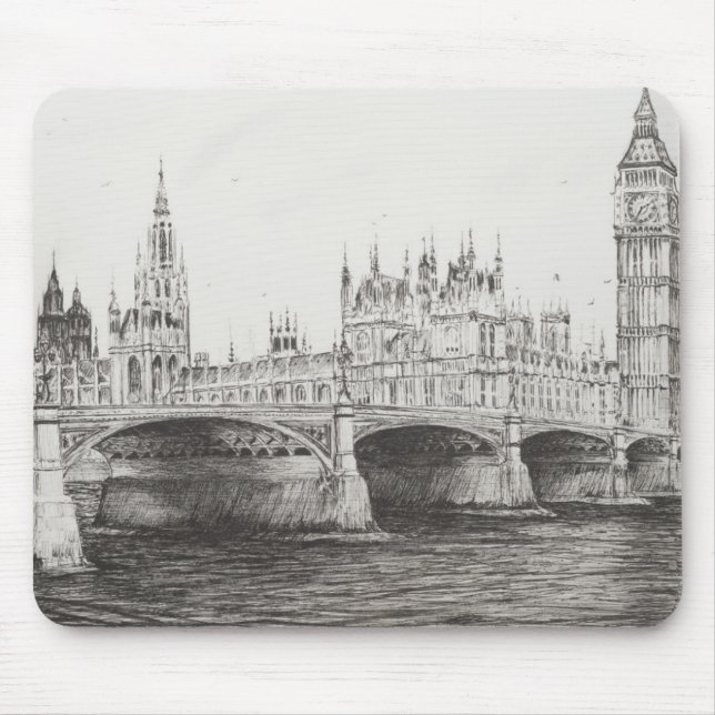 Westminster-Brücke London Großbritannien. Mousepad (Vorne)