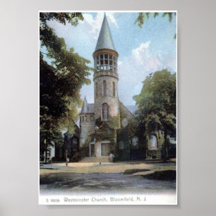 Westminster Church, Bloomfield, NJ 1909 Vintag Po Poster