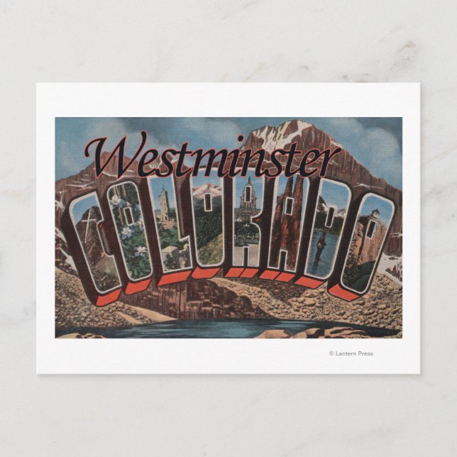 Westminster, Colorado - Große Buchstabenszenen Postkarte (Vorderseite)