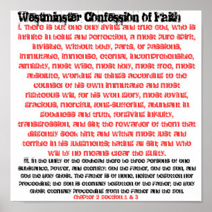 Westminster Confession Ch. 2 Abschnitt 1 und 3 Poster
