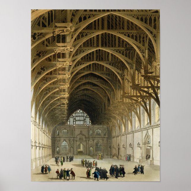 Westminster Hall, eingraviert durch J. Bluck pub Poster (Vorne)