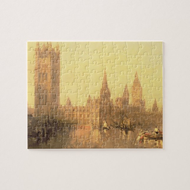 Westminster: Häuser des Parlaments, c.1860 (Öl an Puzzle (Horizontal)