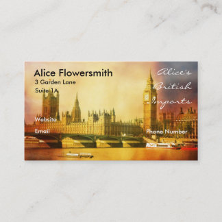 Westminster Palace und Brücke mit Big Ben Visitenkarte