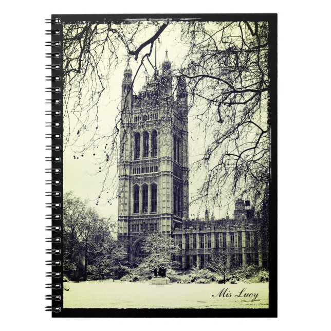 Westminster, Parlament, Winter London - England Notizblock (Vorderseite)