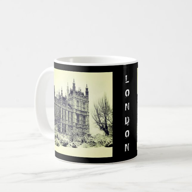Westminster, Parlament, Winter London - Großbritan Kaffeetasse (Vorderseite Links)