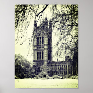 Westminster, Parlament, Winter London - Großbritan Poster