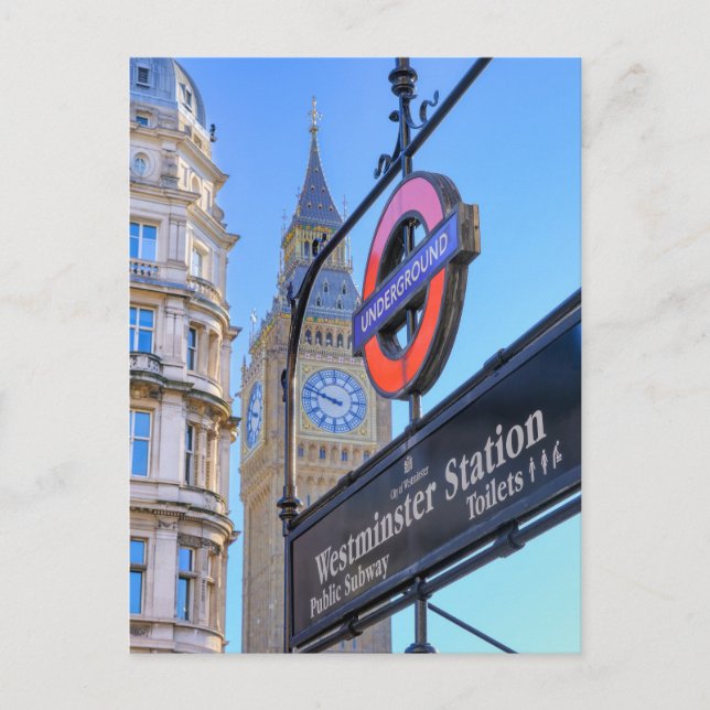 Westminster Station, London UK Postcard Postkarte (Vorderseite)