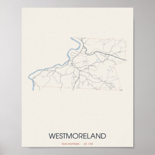 Westmoreland New Hampshire Straßenkarte Poster
