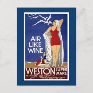 Weston-Super-Mare Vintage-Reiseposter Postkarte
