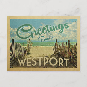 Westport Connecticut Beach Vintage Travel Postkarte