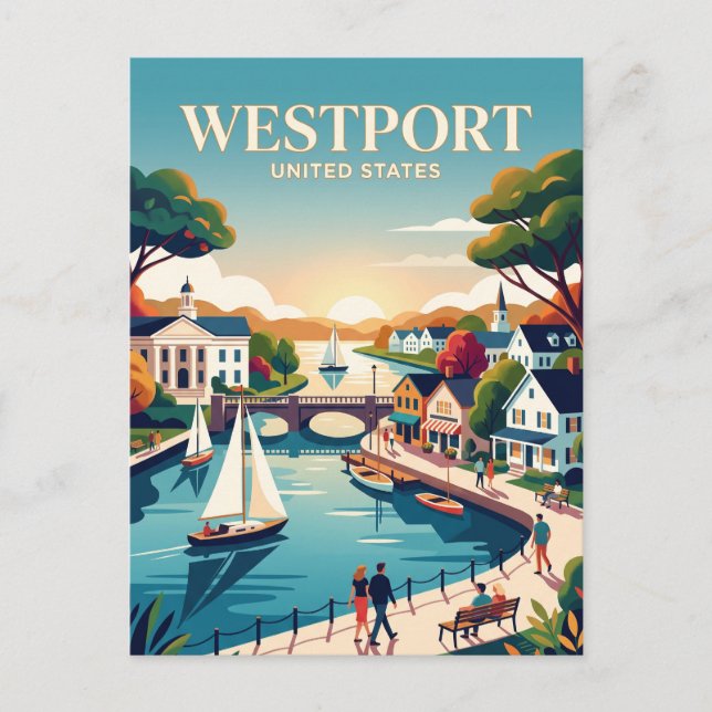 Westport Connecticut Postkarte (Vorderseite)