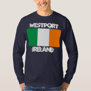 Westport, Irland mit irischer Flagge T-Shirt