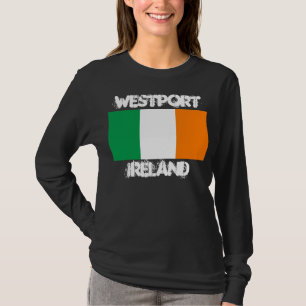 Westport, Irland mit irischer Flagge T-Shirt