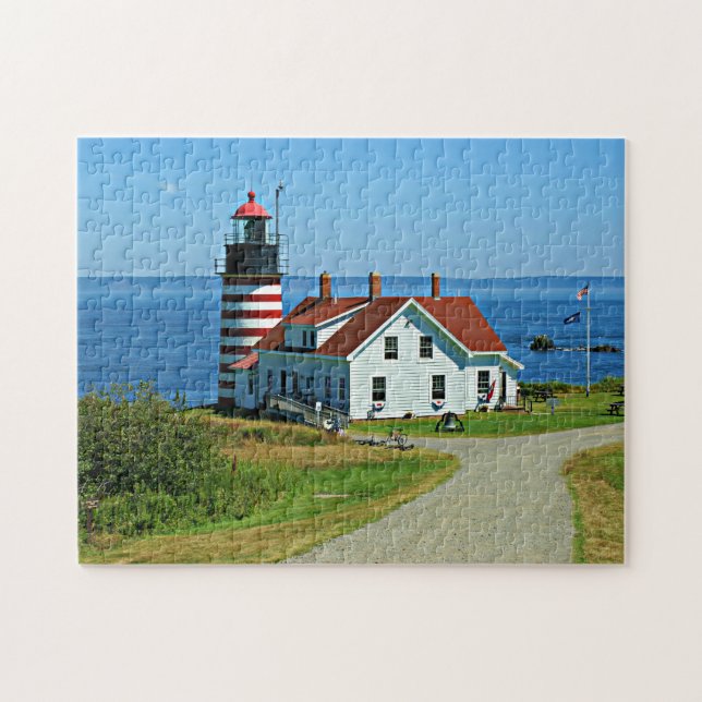 WestQuoddy Hauptleuchtturm, Lubec Maine Puzzle (Horizontal)
