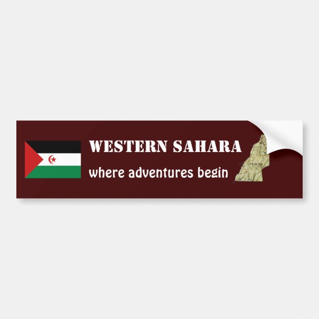 Westsahara-Flagge + Karten-Autoaufkleber Autoaufkleber (Vorne)