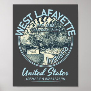 WESTSTADT LAFAYETTE - INDIANA VINTAG POSTER