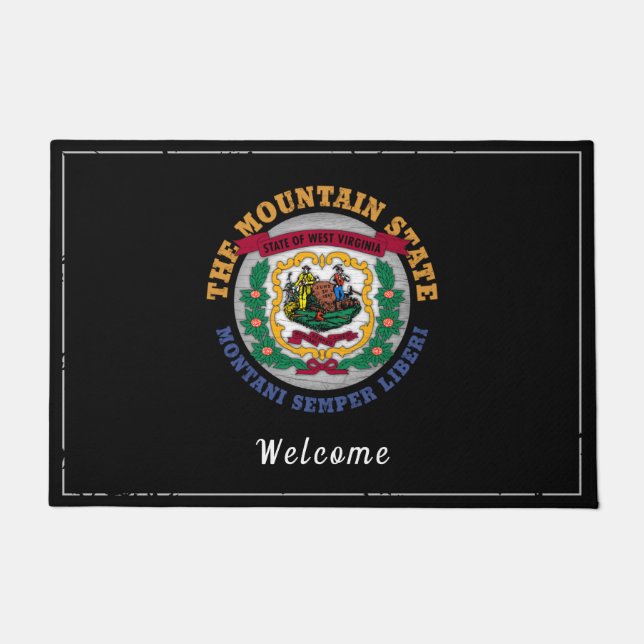 WESTVIRGINIEN BERGSTAAT FLAGGDOORMAT FUßMATTE (Vorderseite)