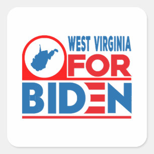 WESTVIRGINIEN für Biden Quadratischer Aufkleber