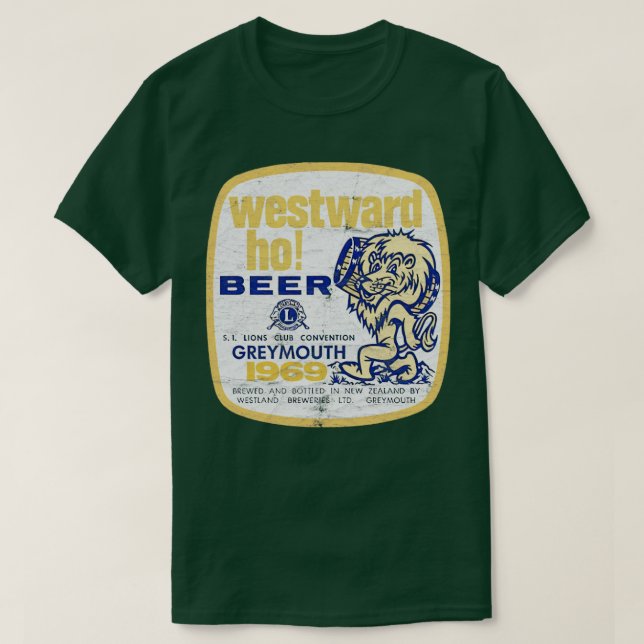 Westward Ho Vintag verblasste Look Design T-Shirt (Design vorne)