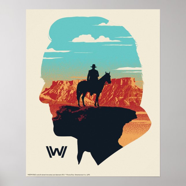 Westwelt | Dr. Ford Silhouette des Menschen in Sch Poster (Vorne)
