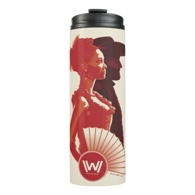 Westwelt | Maeve & Hector Stencil Portrait Thermosbecher (Vorderseite)