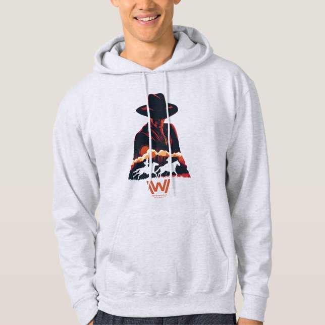 Westwelt | Mann in der Silhouette der Schwarzen Wü Hoodie (Vorderseite)