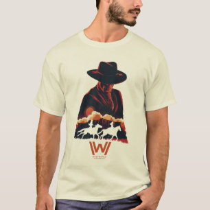 Westwelt   Mann in der Silhouette der Schwarzen Wü T-Shirt