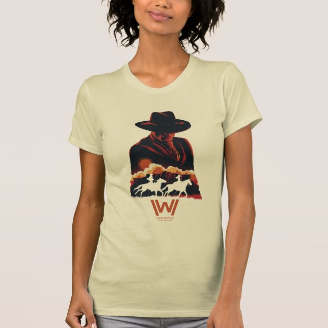 Westwelt | Mann in der Silhouette der Schwarzen Wü T-Shirt (Vorderseite)