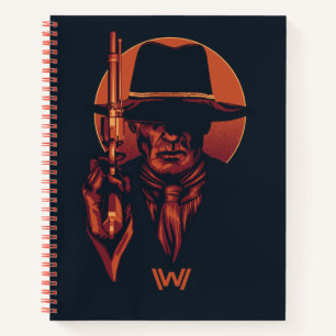 Westwelt Schwarzer Mann mit Revolver Notizbuch