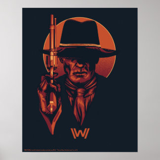Westwelt | Schwarzer Mann mit Revolver Poster