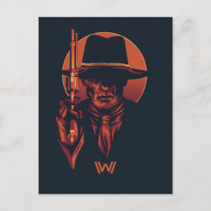 Westwelt   Schwarzer Mann mit Revolver Postkarte