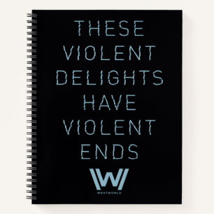 Westwelt Typografie-Zitat "Gewaltsame Freuden" Notizbuch