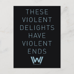 Westwelt   Typografie-Zitat "Gewaltsame Freuden" Postkarte