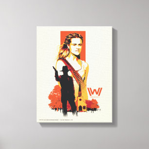 Westwelt   Wyatt & Man in Schwarz bei der Weißen K Leinwanddruck