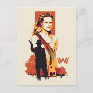 Westwelt   Wyatt & Man in Schwarz bei der Weißen K Postkarte