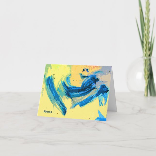 "Westwind-" bunte Anmerkungs-Karte im Blau und im Karte (Vorderseite)