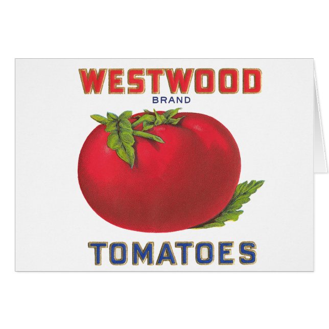 Westwood-Tomaten - Etikett für Vintage Fruchtkäse (Vorderseite (Horizontal))