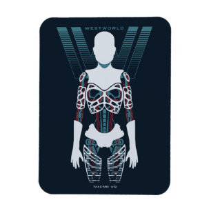 Westworld   androides Skelett über Logo Magnet