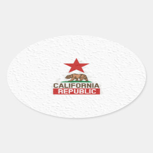 Wet California Republic Ovaler Aufkleber