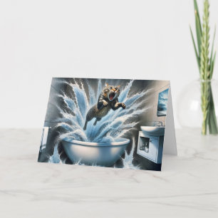 Wet Cat Birthday Spaß Karte