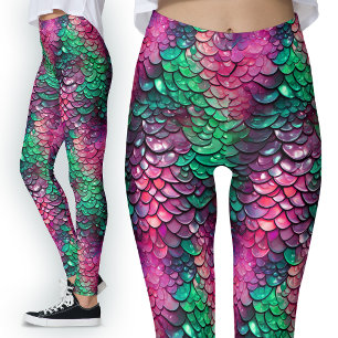 Wet Dragon Scales Mermaid Fantasy Extravagant Cost Leggings