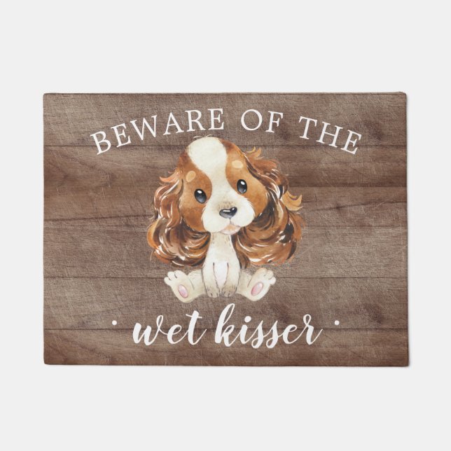 Wet Kisser Cavalier King Charles Spaniel Door Mat Fußmatte (Vorderseite)