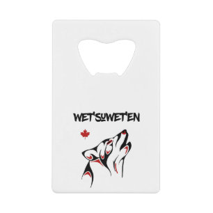 Wet'suwet'en Howling Wolf Haida Style Tattoo Color Geldbeutel Flaschenöffner