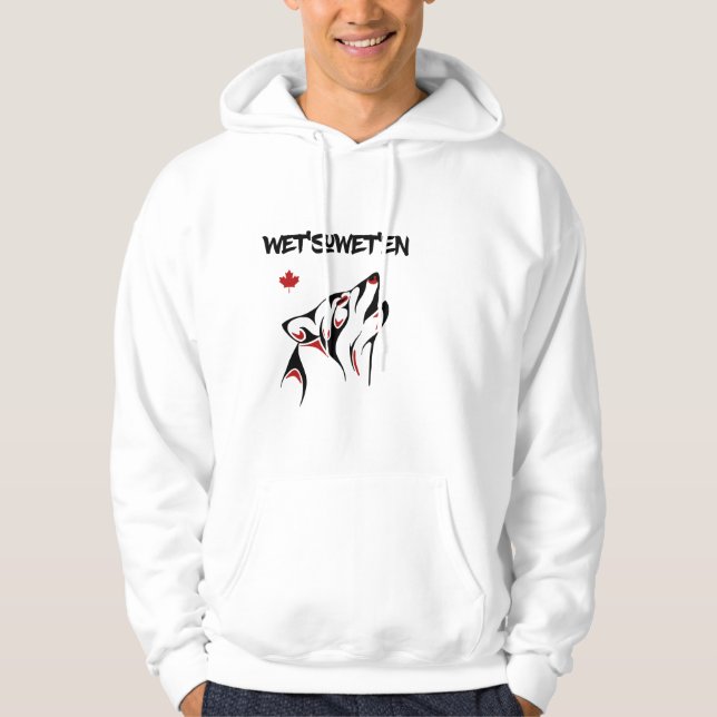 Wet'suwet'en Howling Wolf Haida Style Tattoo Color Hoodie (Vorderseite)
