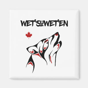 Wet'suwet'en Howling Wolf Haida Style Tattoo Color Magnet