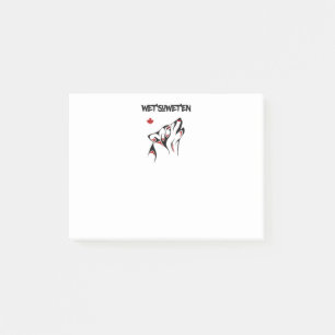 Wet'suwet'en Howling Wolf Haida Style Tattoo Color Post-it Klebezettel