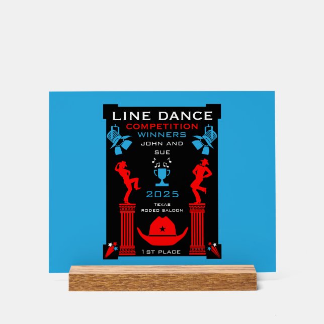 Wettbewerb "American Line Tancing" Acrylschild (Vorderseite)