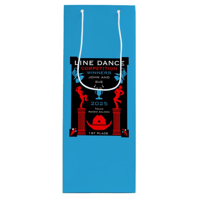 Wettbewerb "American Line Tancing" Geschenktüte Für Weinflaschen (Vorderseite)